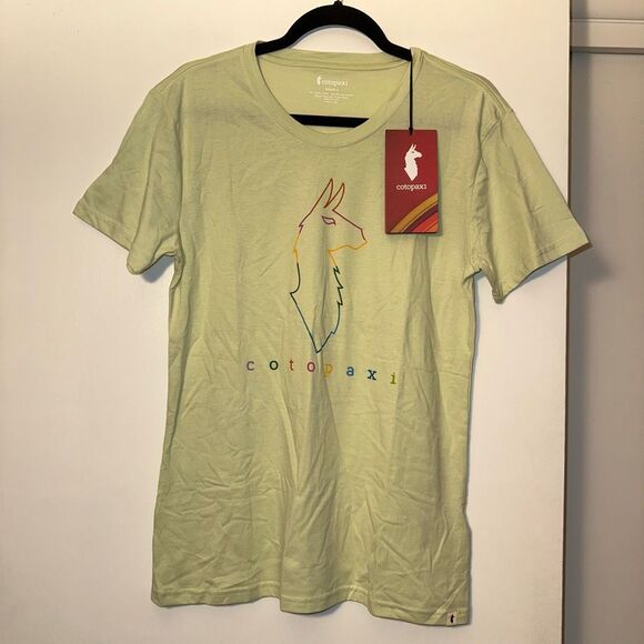 Cotopaxi Medium Electric Llama Graphic Tee Light Green Short Sleeve Crew NWT - Picture 1 of 7